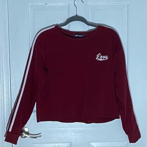 Roma concept by Rose cropped maroon “Love” sweater